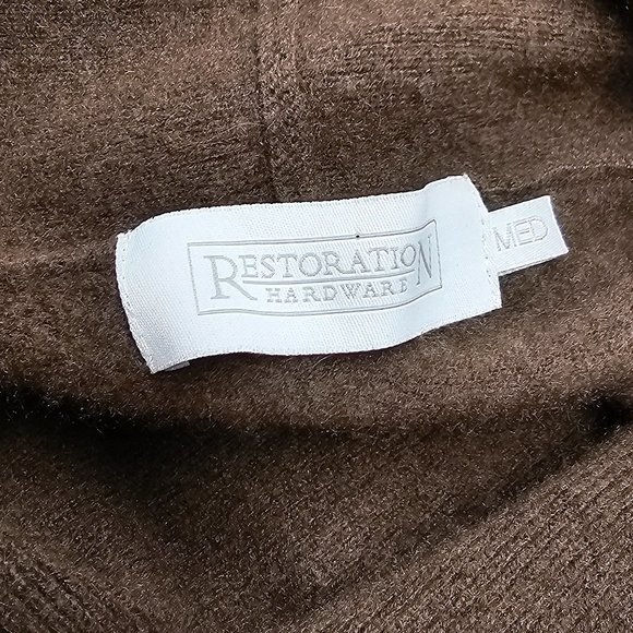 Restoration Hardware 100% Cashmere Long Robe Brown Size Medium - Picture 8 of 10